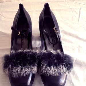 Fiori Francesi Fur Block Heel